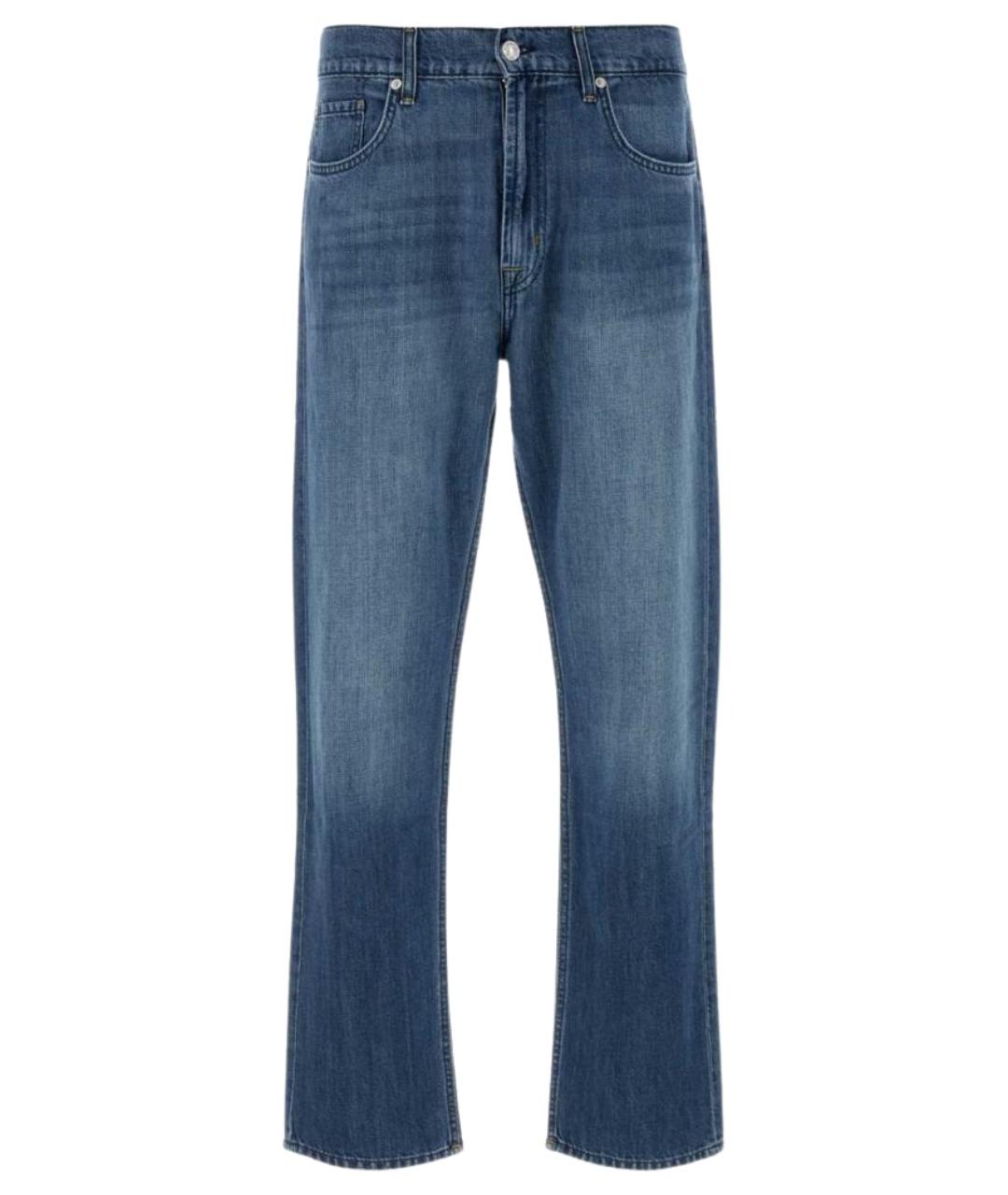 7 FOR ALL MANKIND Синие хлопковые прямые джинсы, фото 1