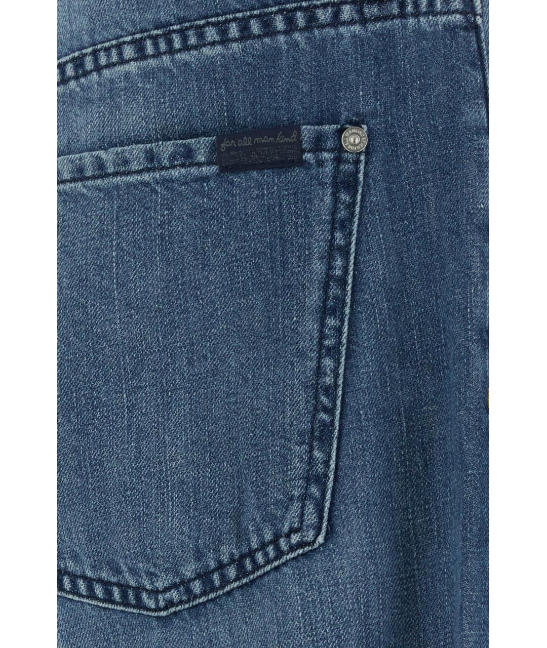 7 FOR ALL MANKIND Синие хлопковые прямые джинсы, фото 3