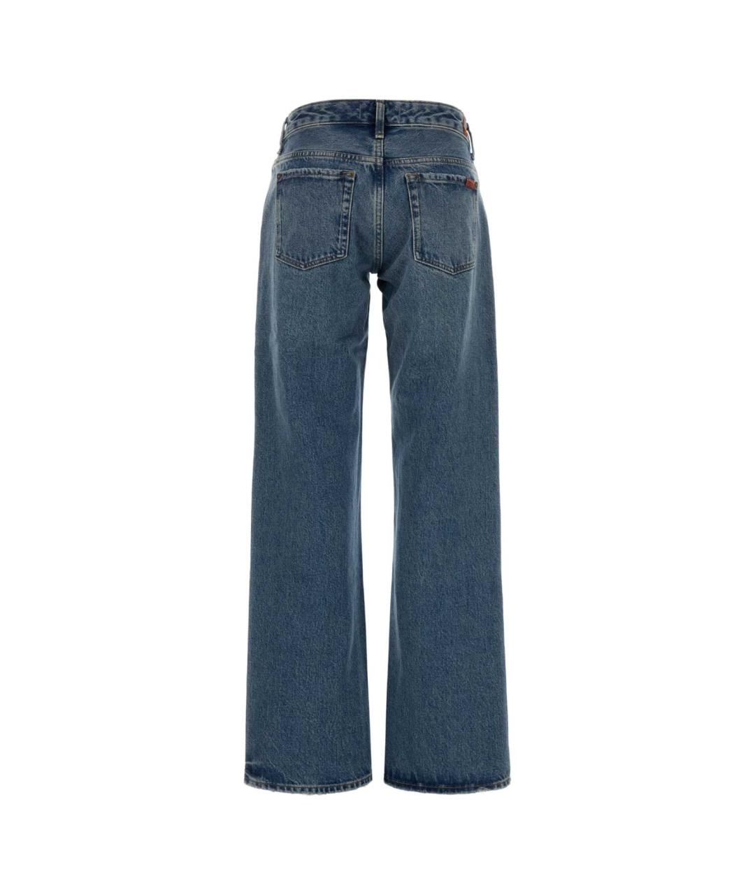 7 FOR ALL MANKIND Синие хлопковые прямые джинсы, фото 2