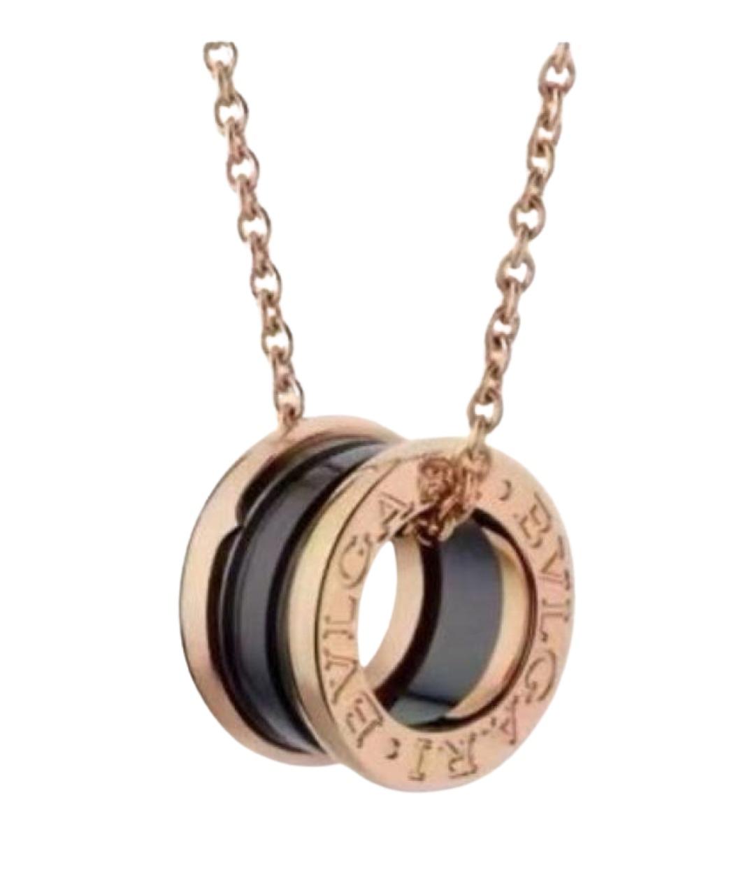 BVLGARI Черное колье из розового золота, фото 1