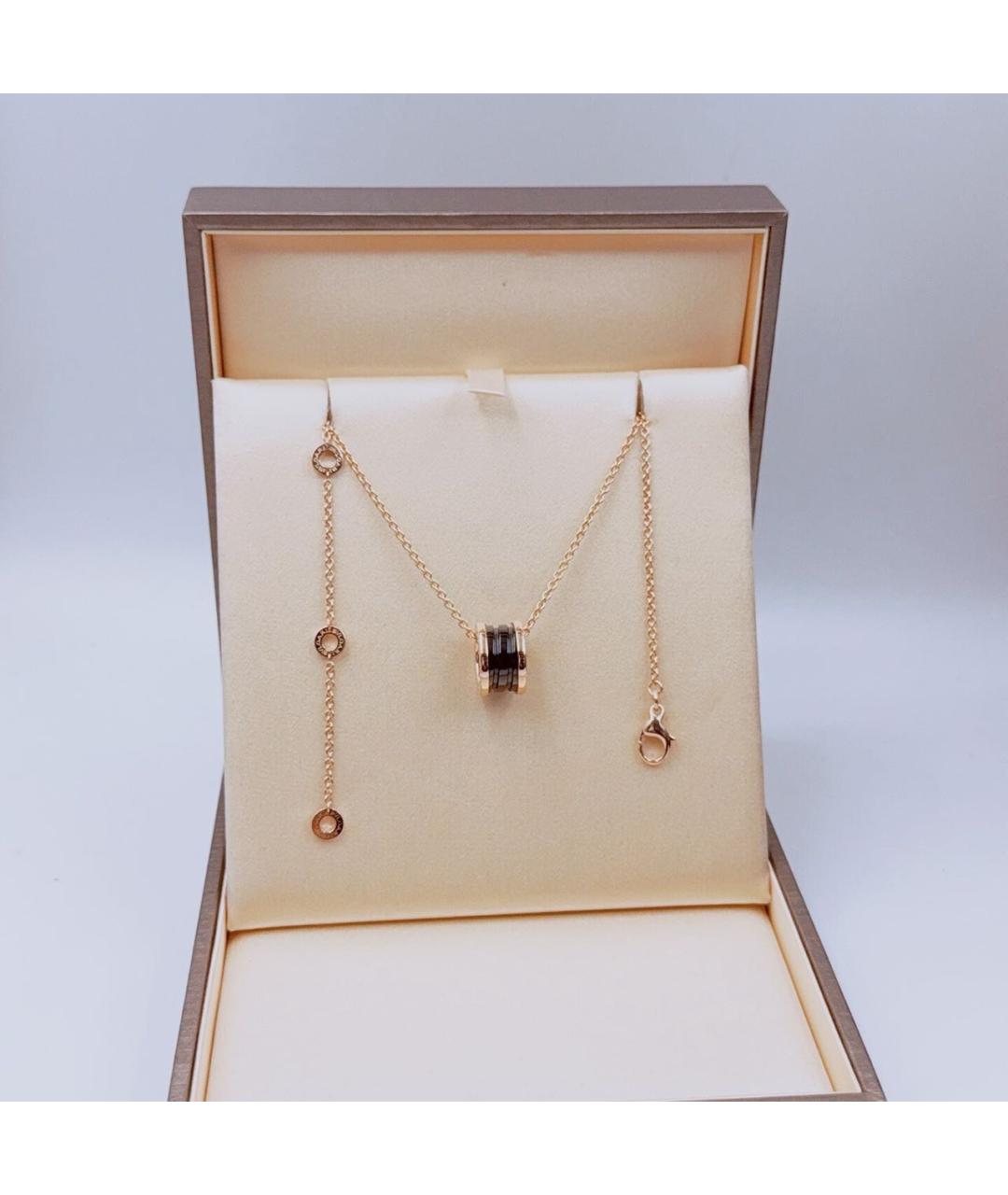 BVLGARI Черное колье из розового золота, фото 3