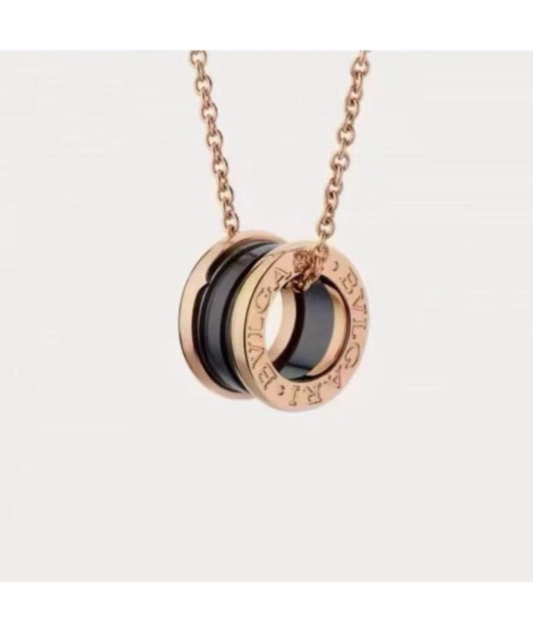 BVLGARI Черное колье из розового золота, фото 7