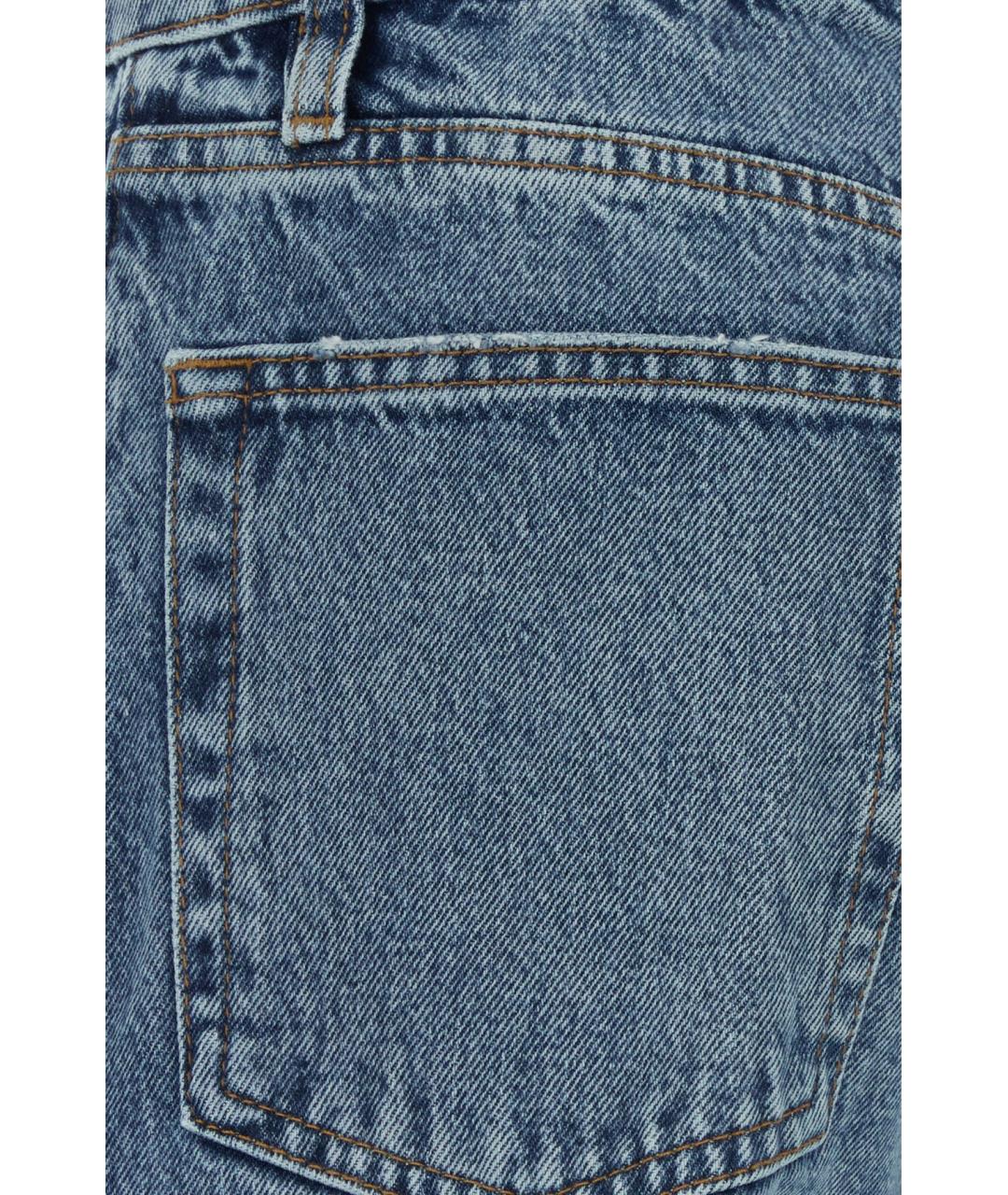 FRAME Голубые хлопковые прямые джинсы, фото 3