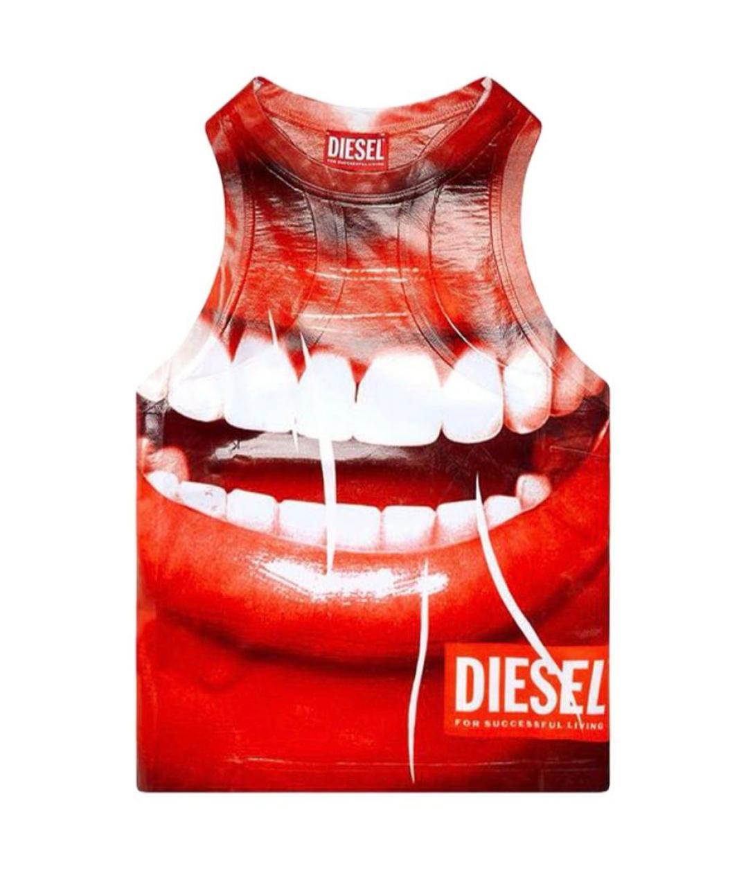 DIESEL Красная полиэстеровая майка, фото 9