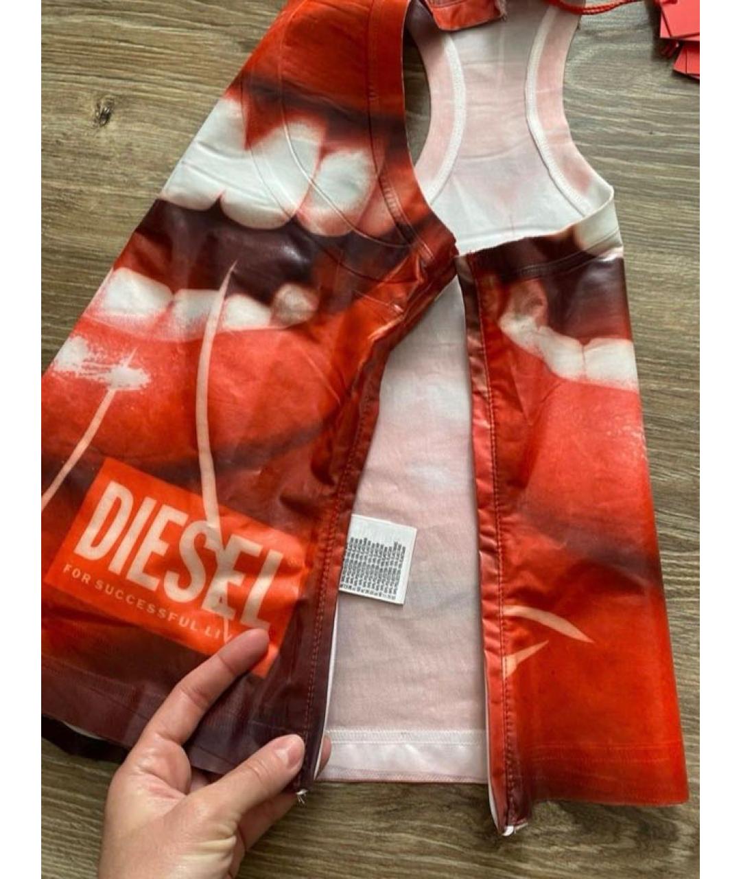 DIESEL Красная полиэстеровая майка, фото 6