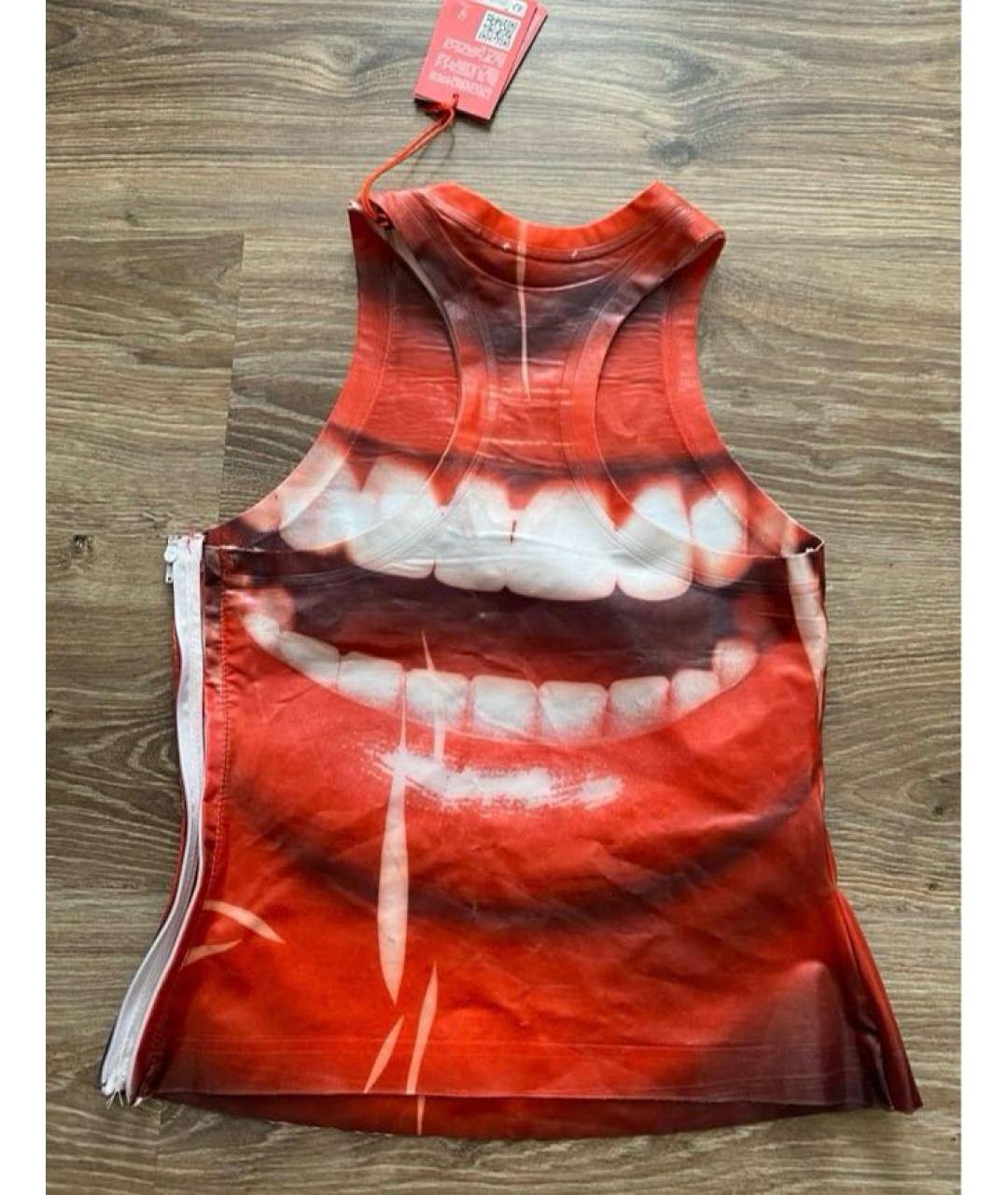 DIESEL Красная полиэстеровая майка, фото 7