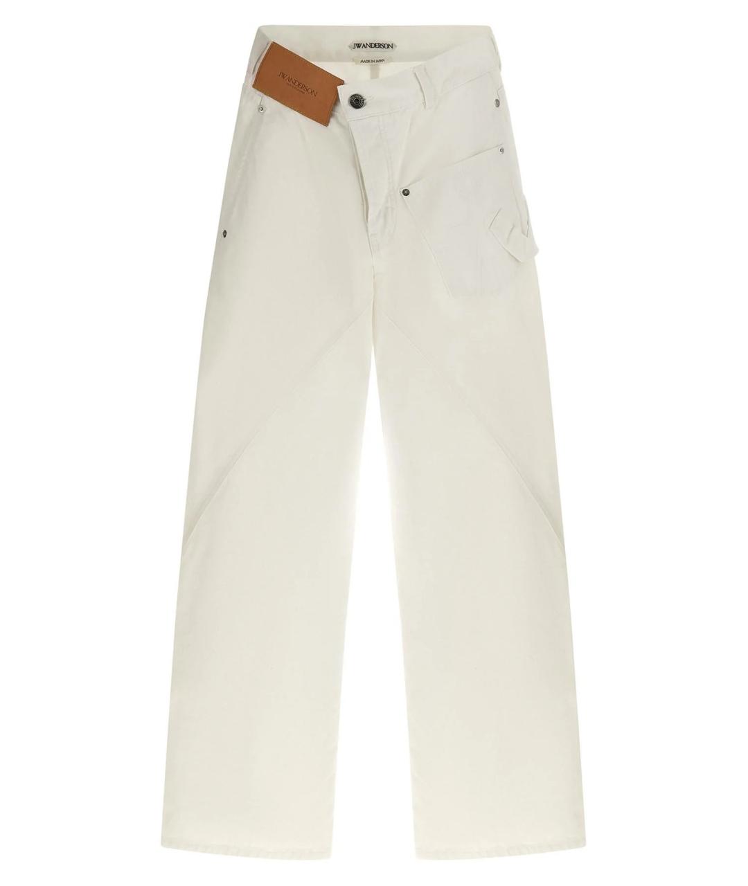 J.W.ANDERSON Белые хлопковые прямые джинсы, фото 3
