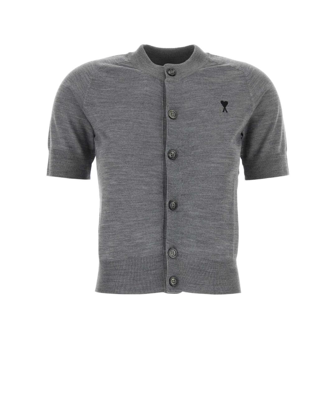 Ami Paris Серый шерстяной кардиган, фото 1