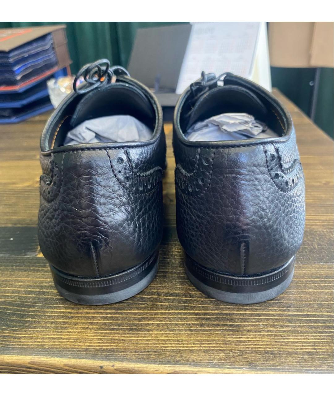 SANTONI Черные кожаные лоферы, фото 4