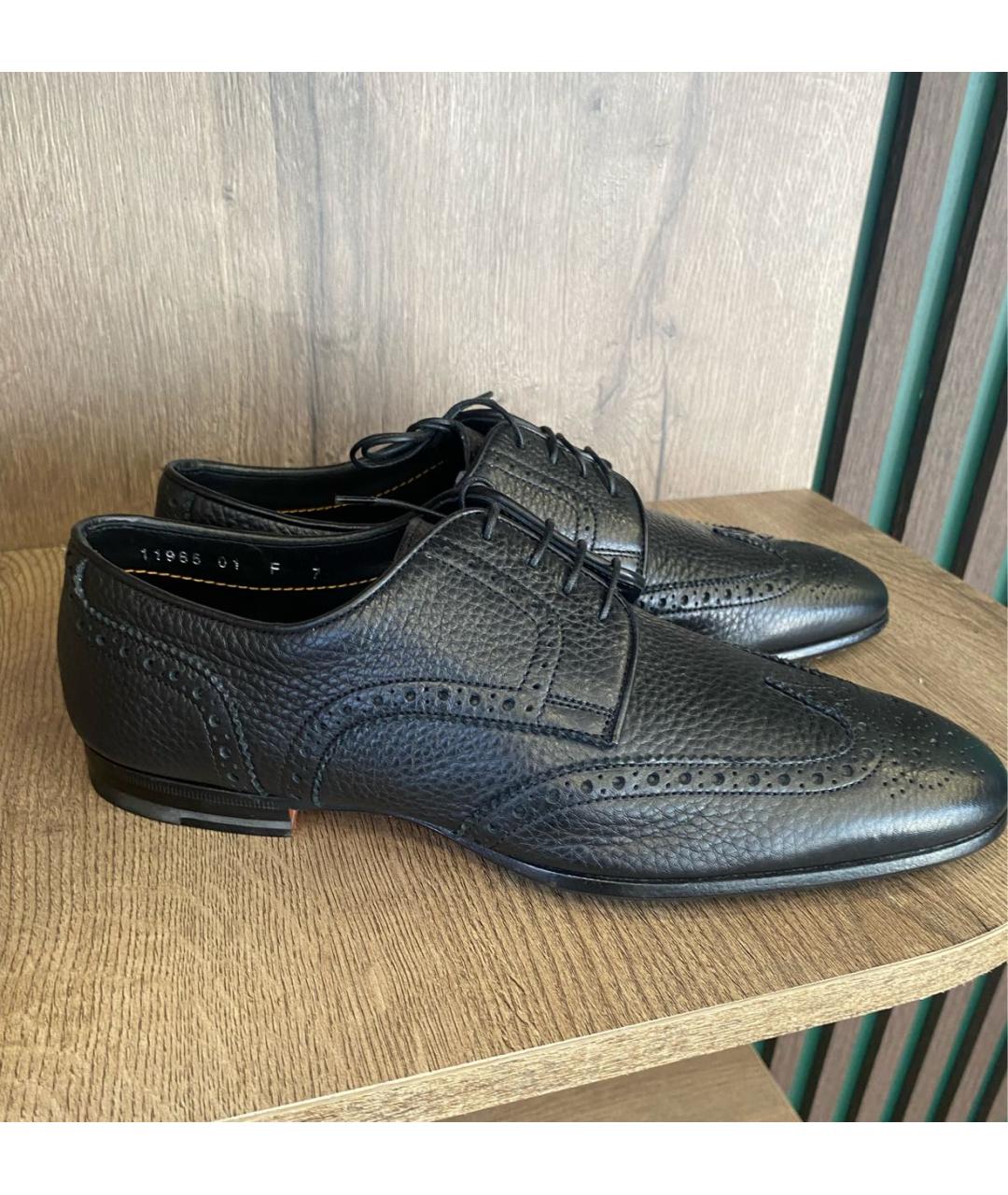 SANTONI Черные кожаные лоферы, фото 9