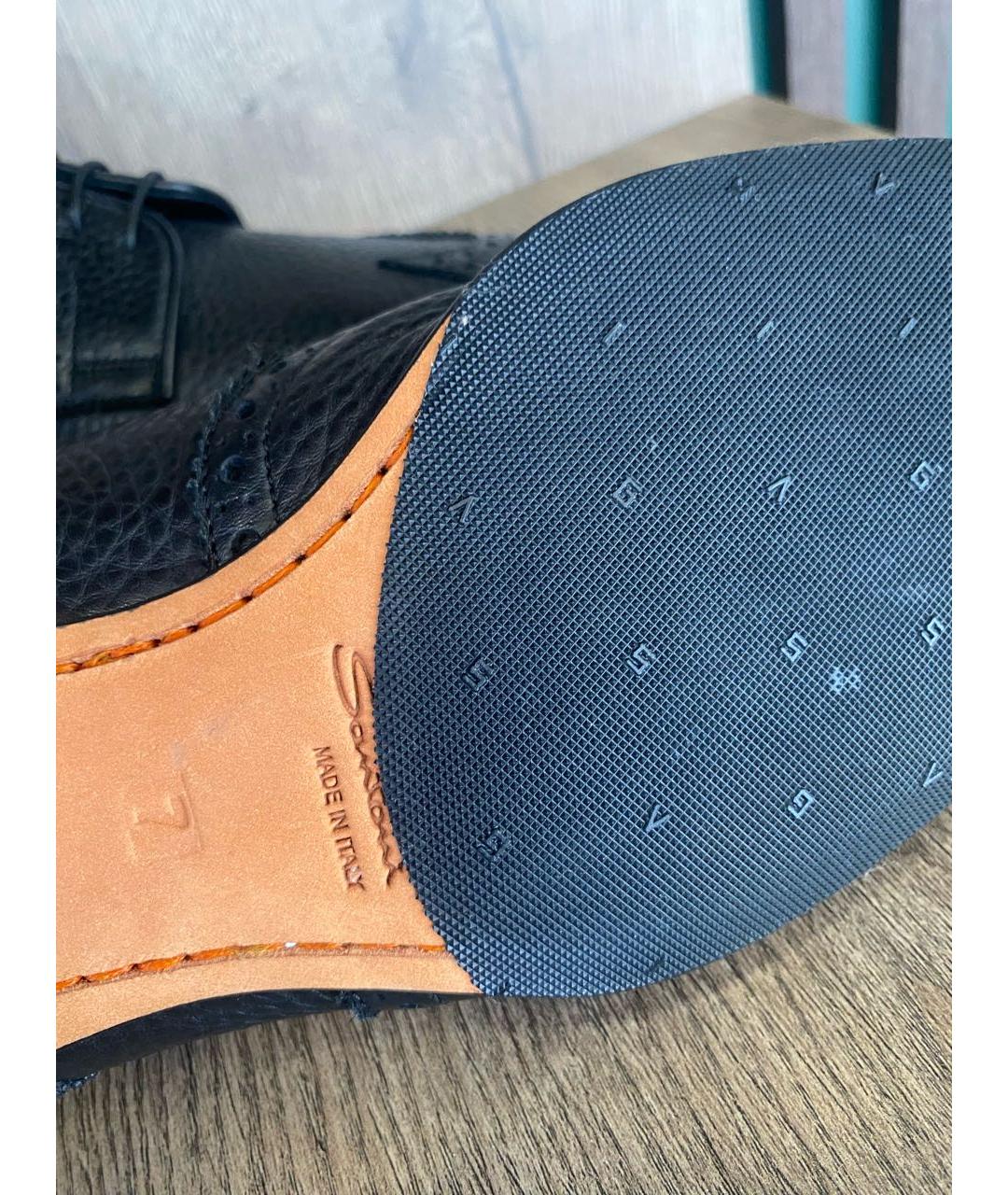 SANTONI Черные кожаные лоферы, фото 6