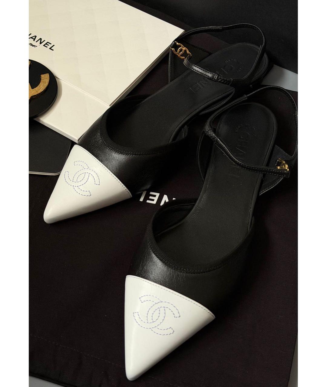 CHANEL Черные кожаные туфли, фото 2