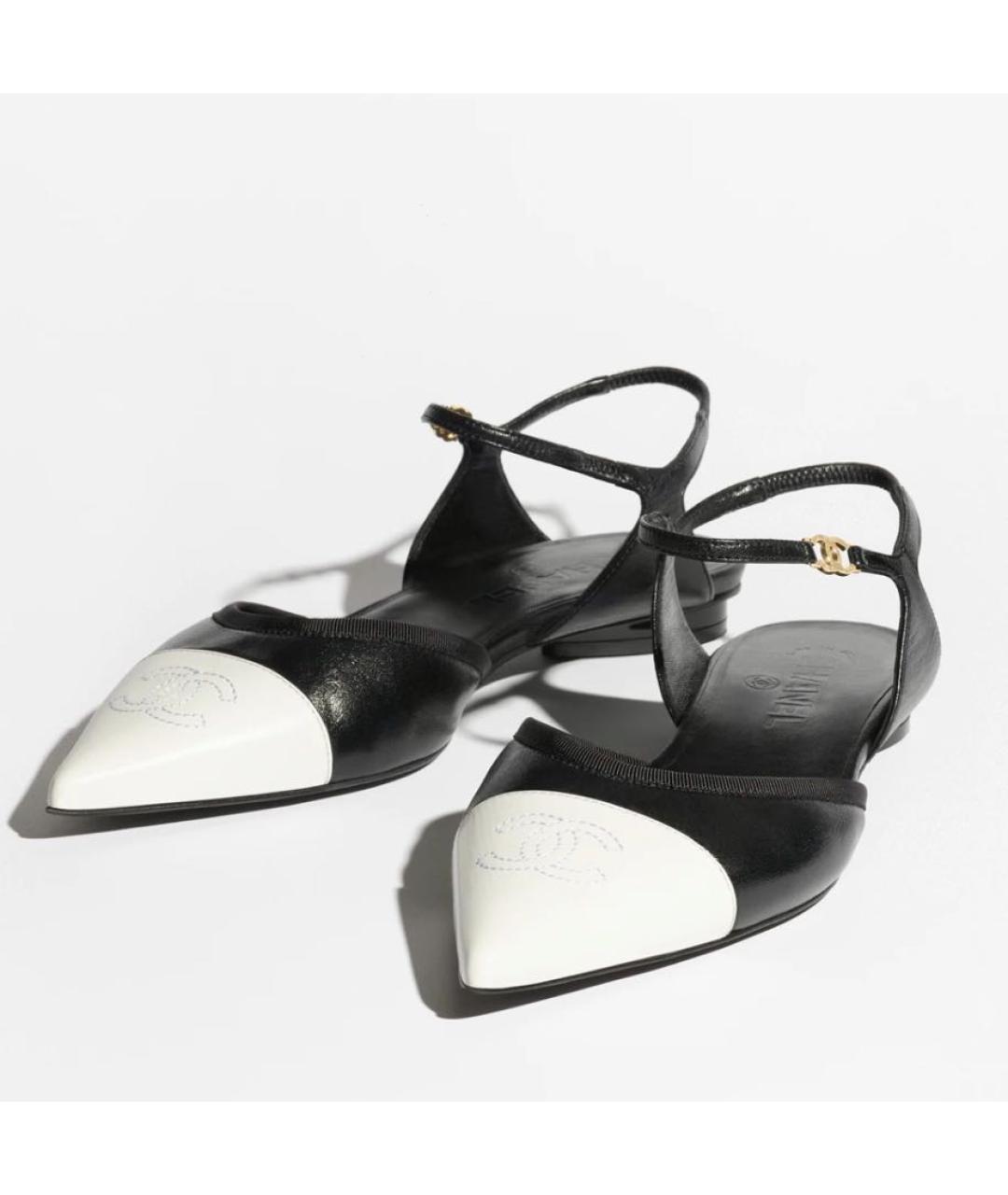 CHANEL Черные кожаные туфли, фото 3