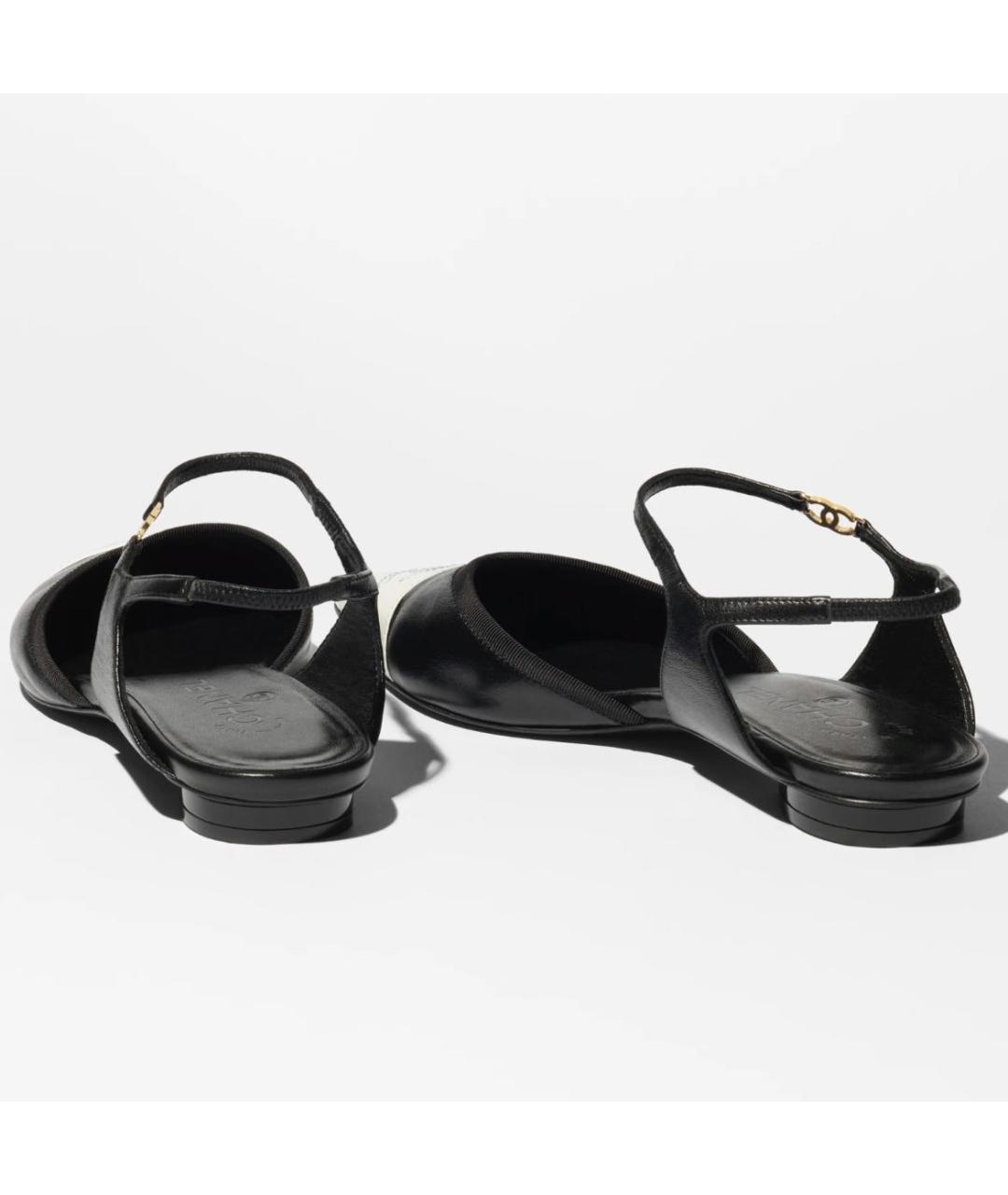 CHANEL Черные кожаные туфли, фото 4