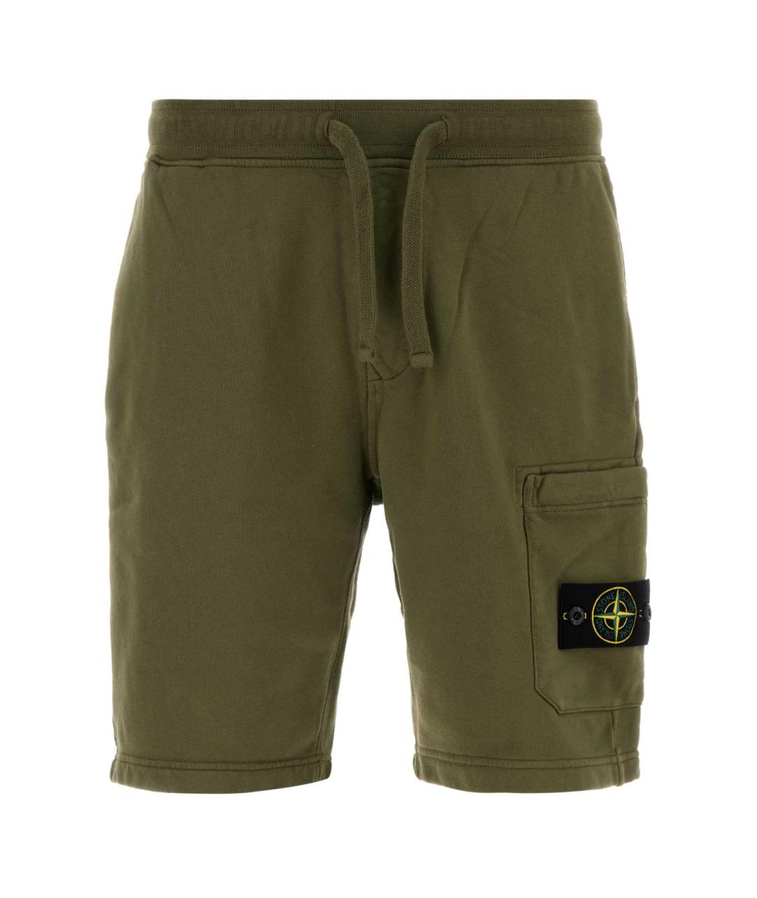 STONE ISLAND Зеленые хлопковые шорты, фото 1