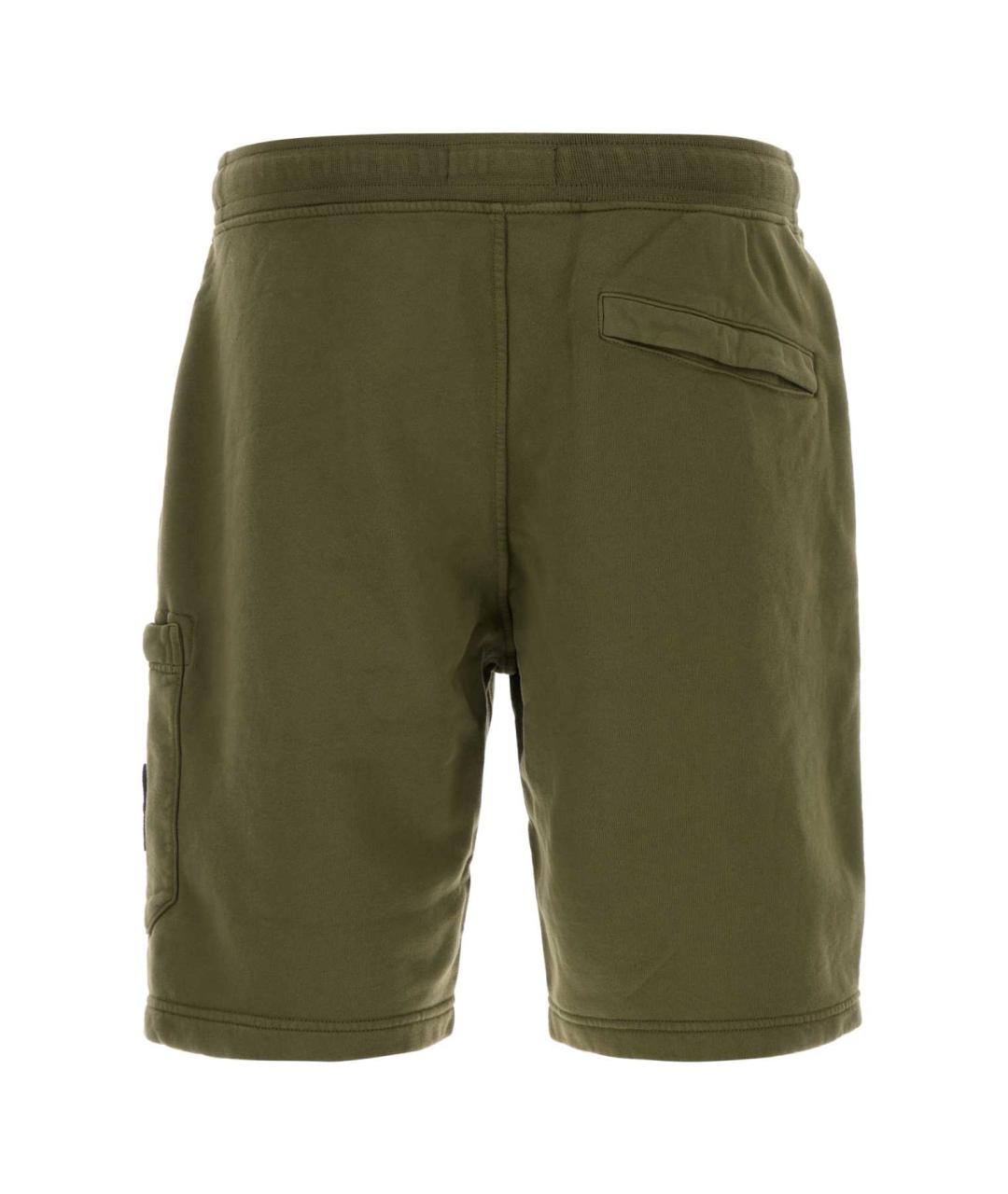 STONE ISLAND Зеленые хлопковые шорты, фото 2