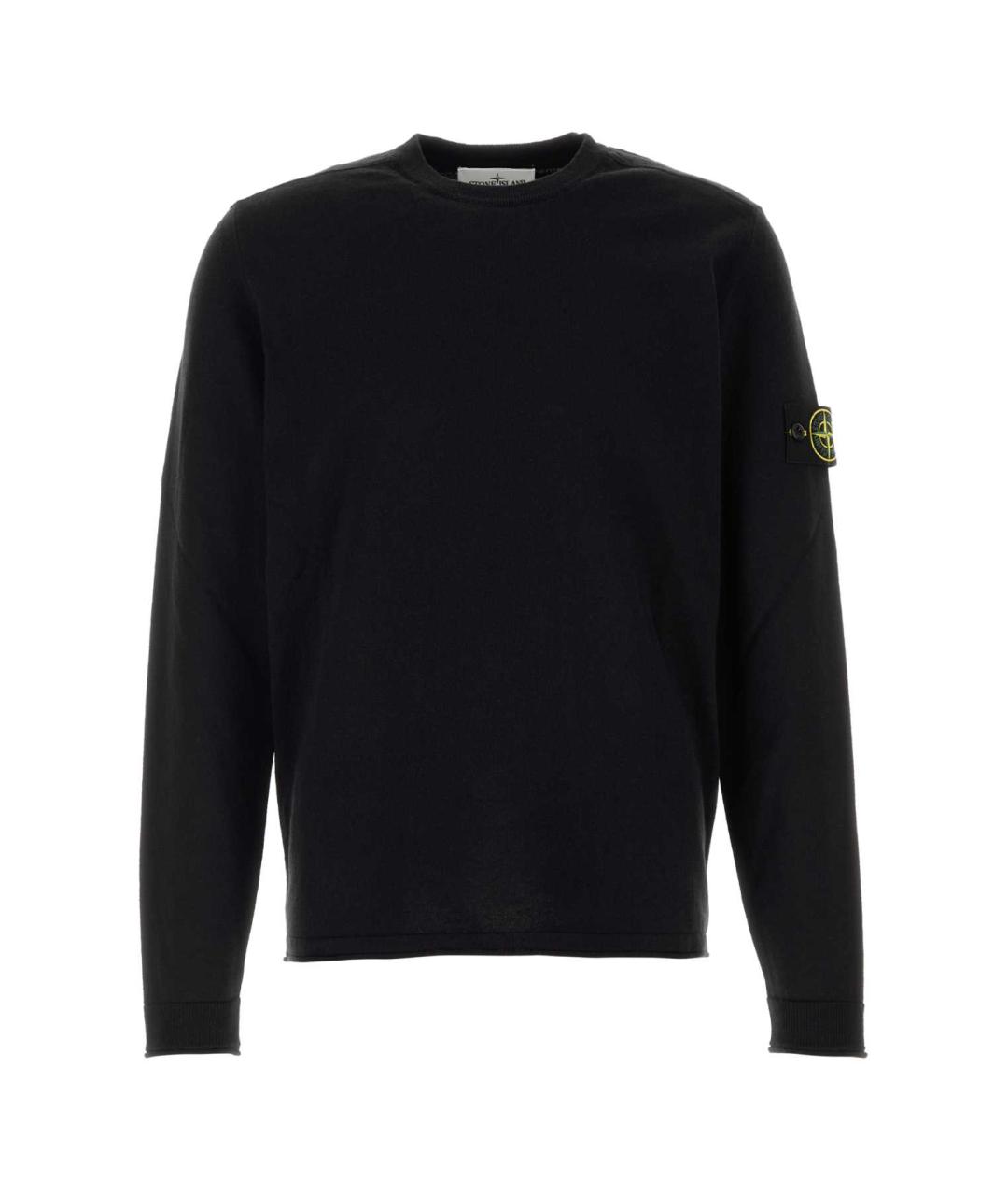 STONE ISLAND Черный хлопковый джемпер / свитер, фото 1