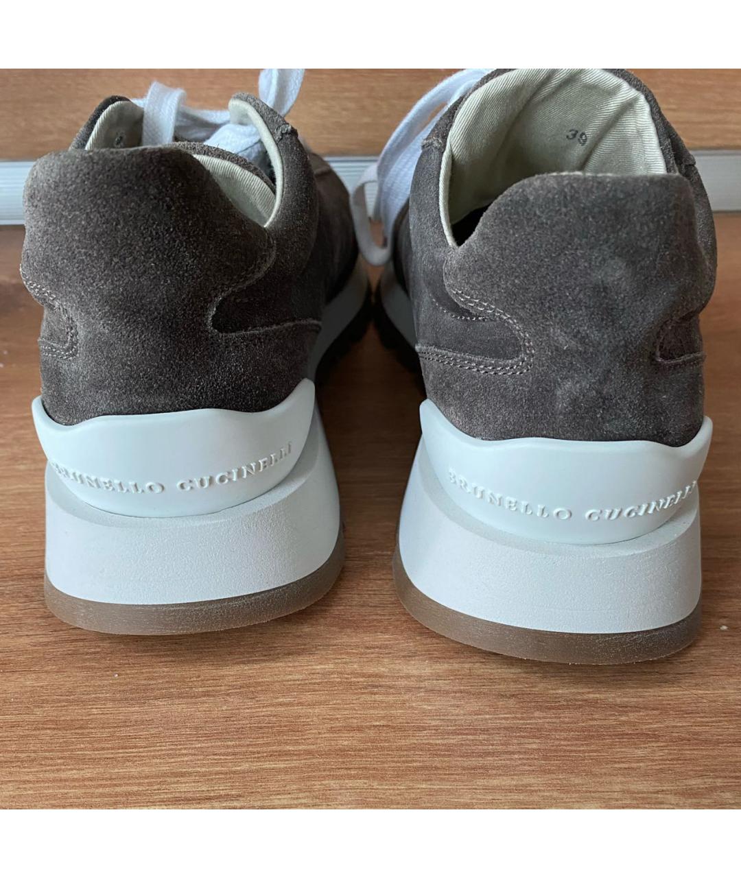 BRUNELLO CUCINELLI Коричневые замшевые кроссовки, фото 4
