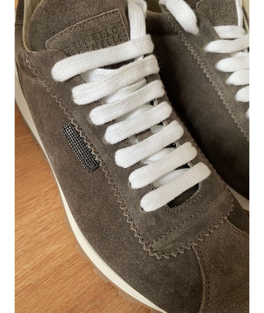 BRUNELLO CUCINELLI Коричневые замшевые кроссовки, фото 6