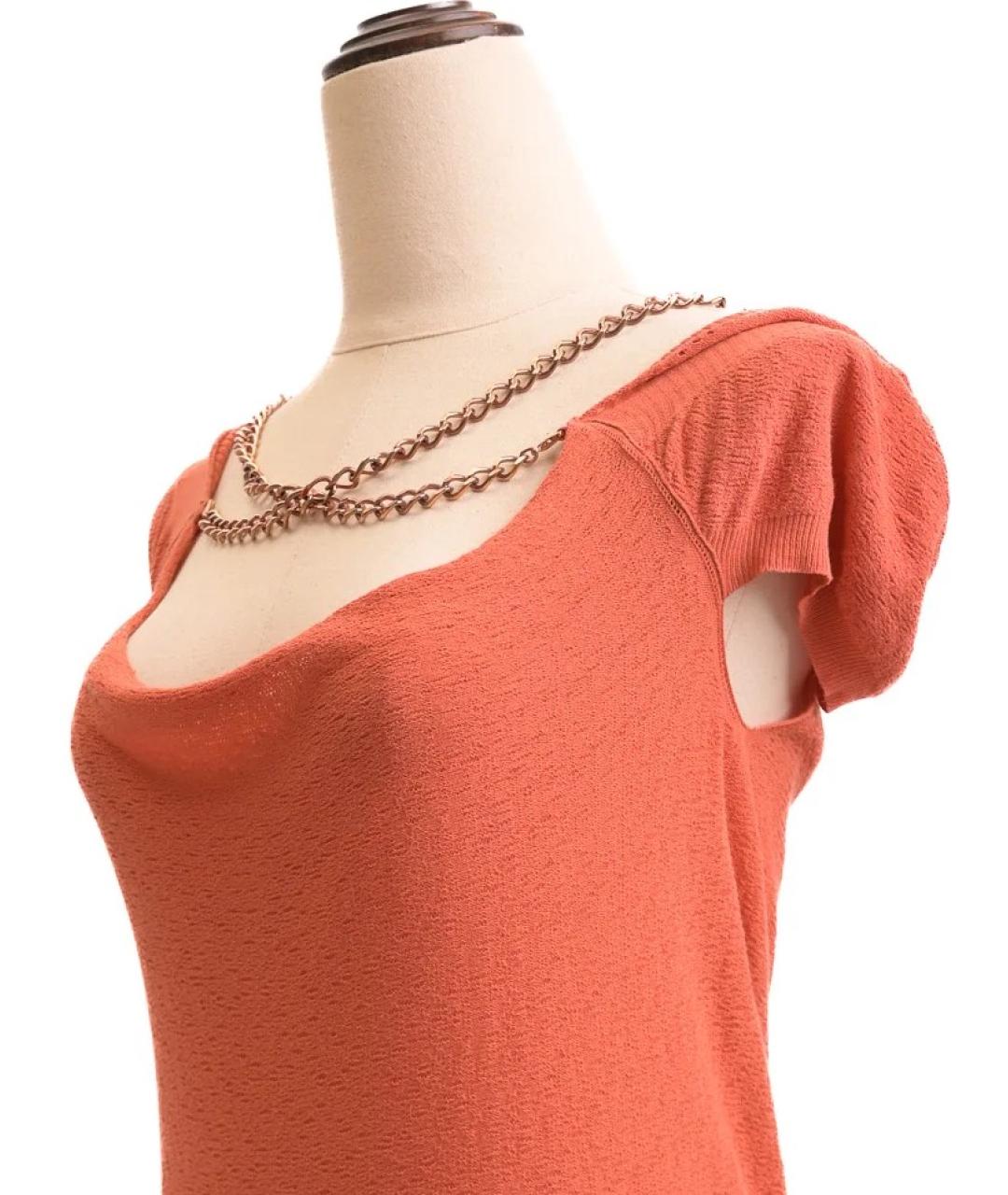 PATRIZIA PEPE Коралловое полиамидовое платье, фото 3