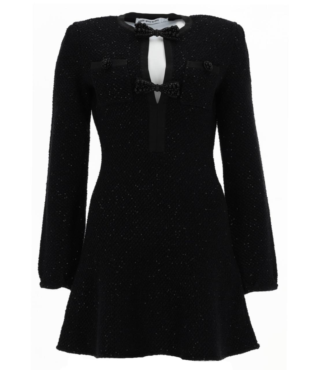 SELF-PORTRAIT Черное хлопковое коктейльное платье, фото 1