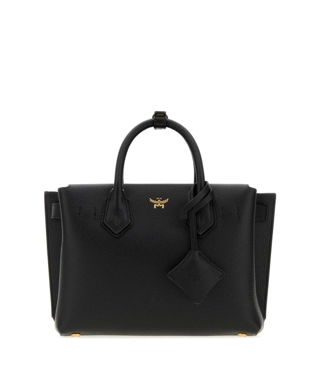 MCM Черная кожаная сумка с короткими ручками, фото 1