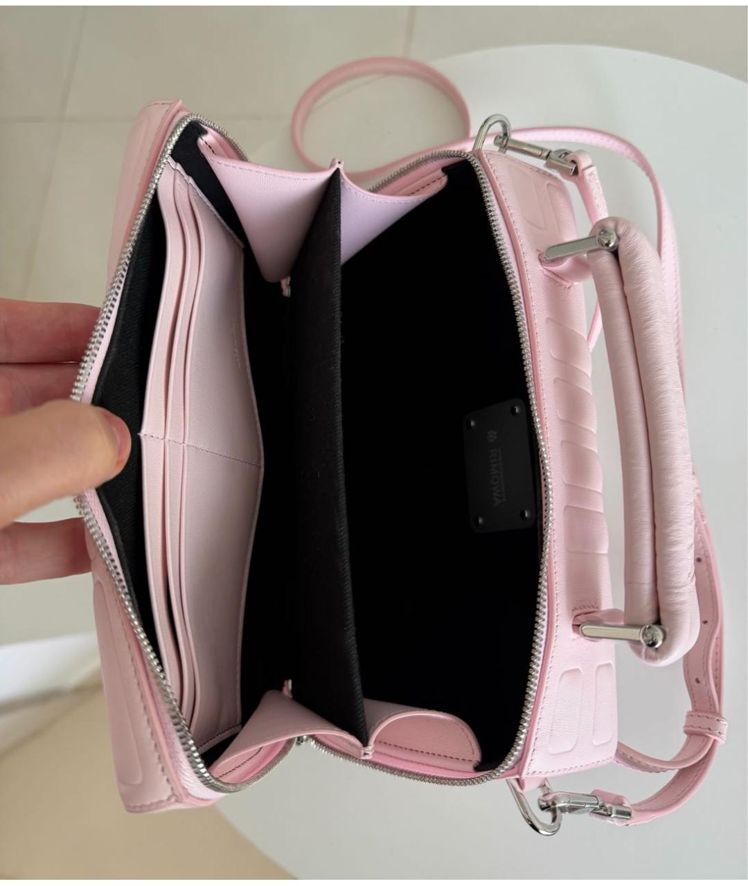 Rimowa Розовая кожаная сумка через плечо, фото 4