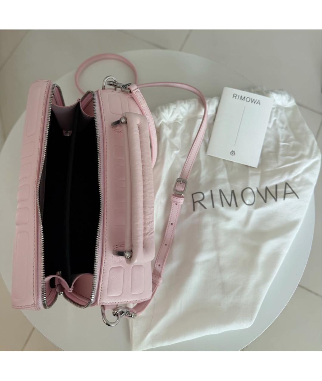Rimowa Розовая кожаная сумка через плечо, фото 5