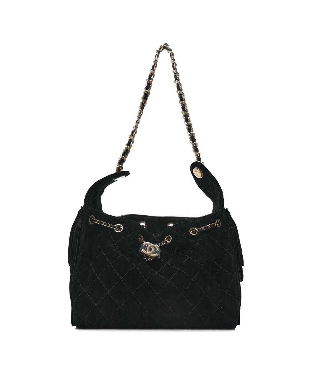 CHANEL Черная замшевая сумка через плечо, фото 4