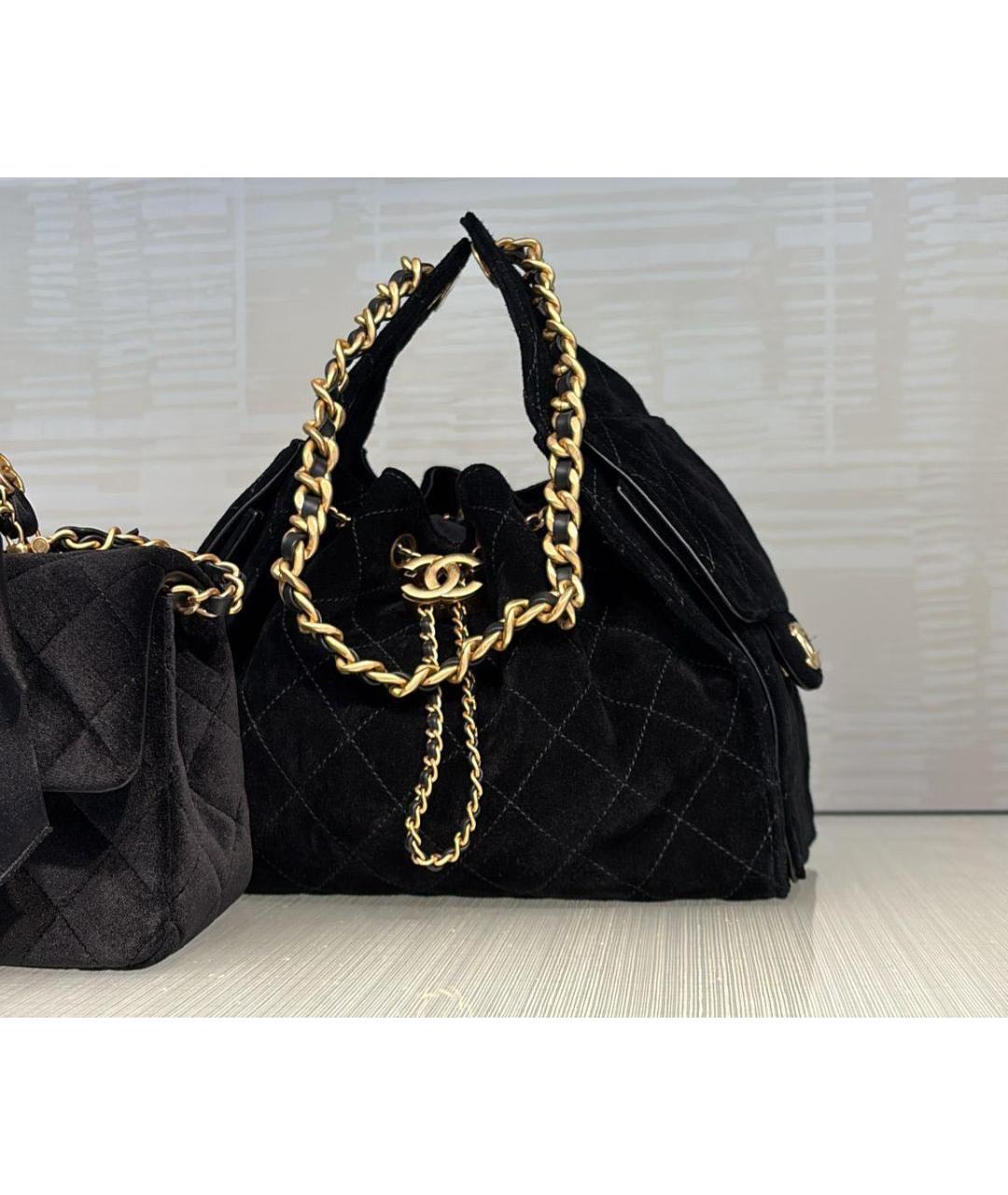 CHANEL Черная замшевая сумка через плечо, фото 5