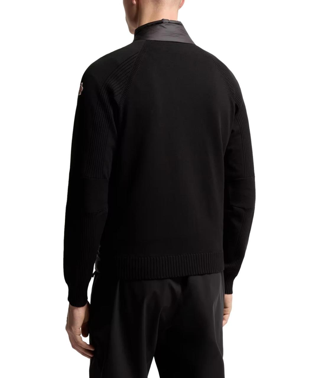 MONCLER GRENOBLE Черный полиэстеровый кардиган, фото 3