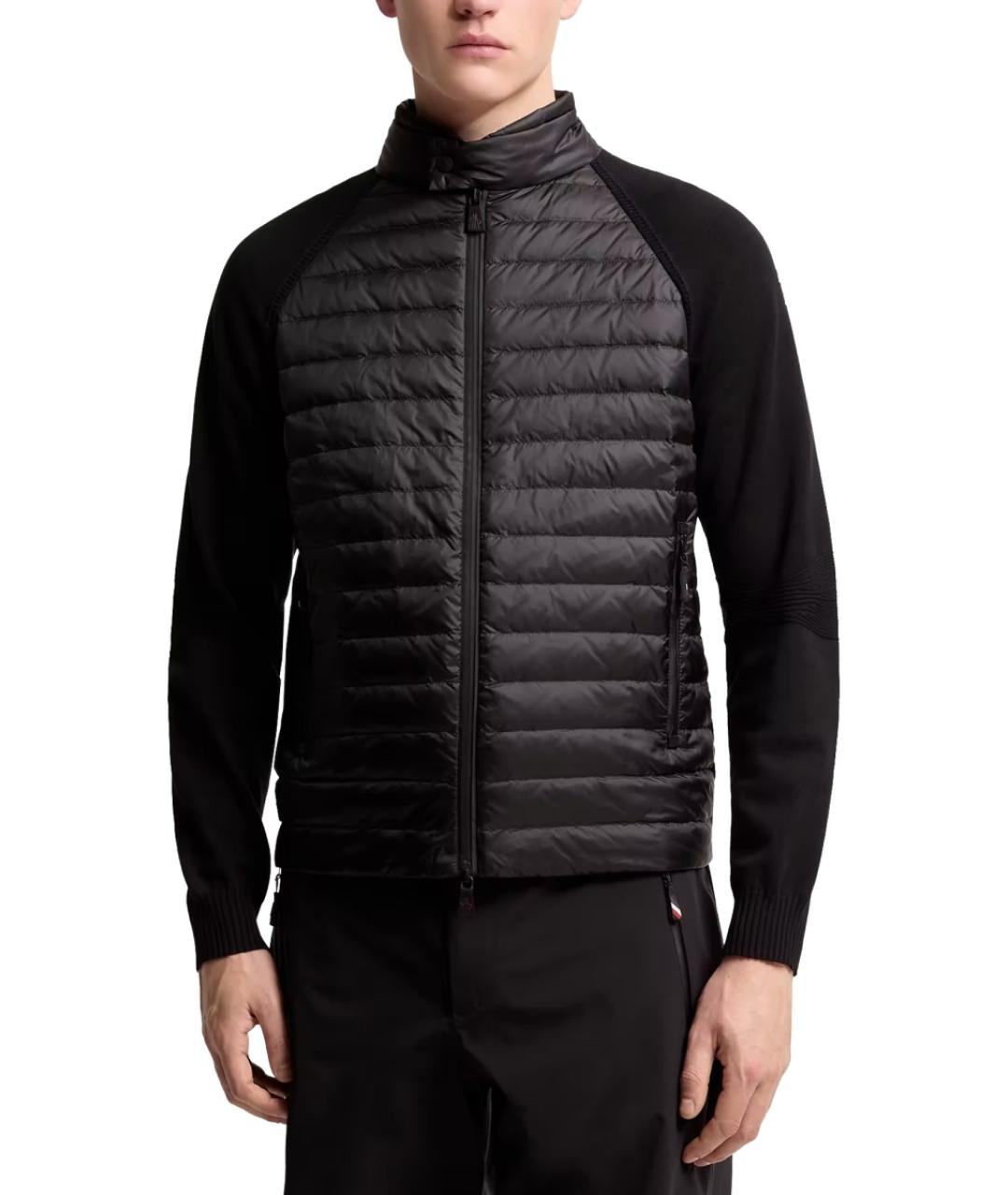 MONCLER GRENOBLE Черный полиэстеровый кардиган, фото 4