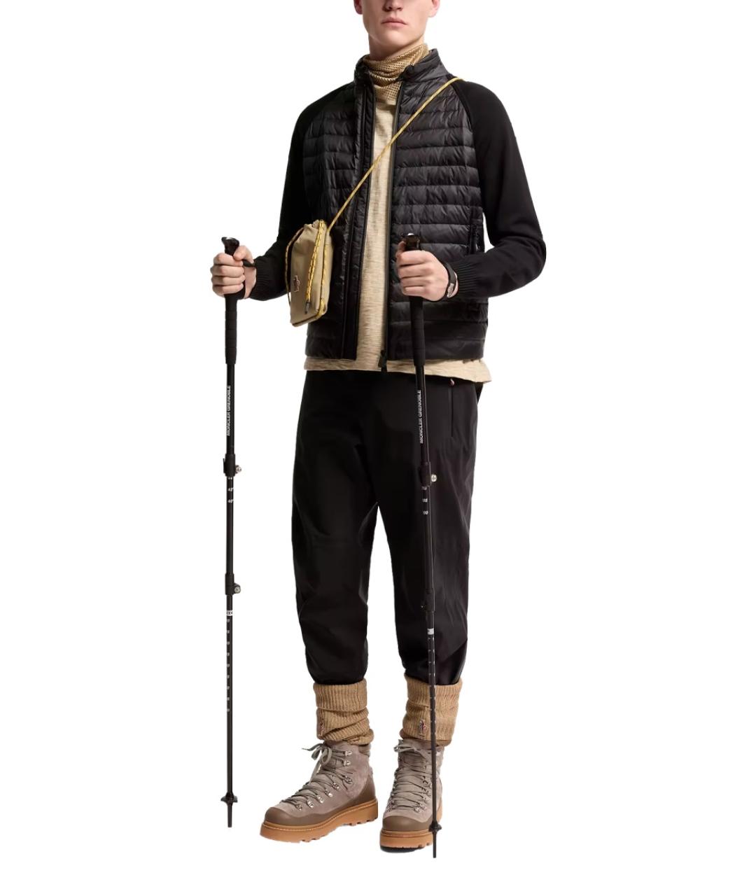 MONCLER GRENOBLE Черный полиэстеровый кардиган, фото 2