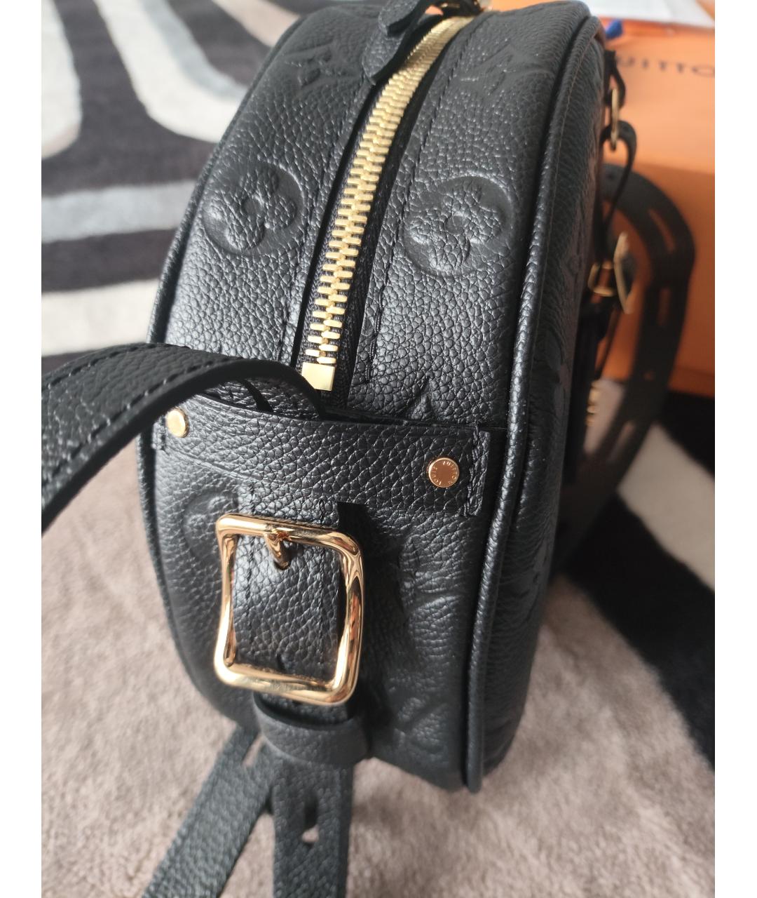 LOUIS VUITTON Черная кожаная сумка через плечо, фото 6