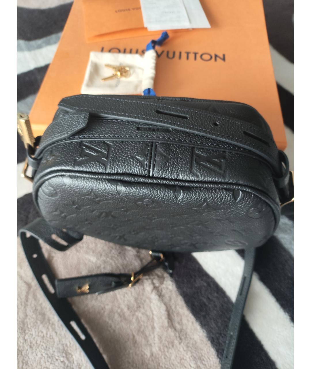 LOUIS VUITTON Черная кожаная сумка через плечо, фото 5