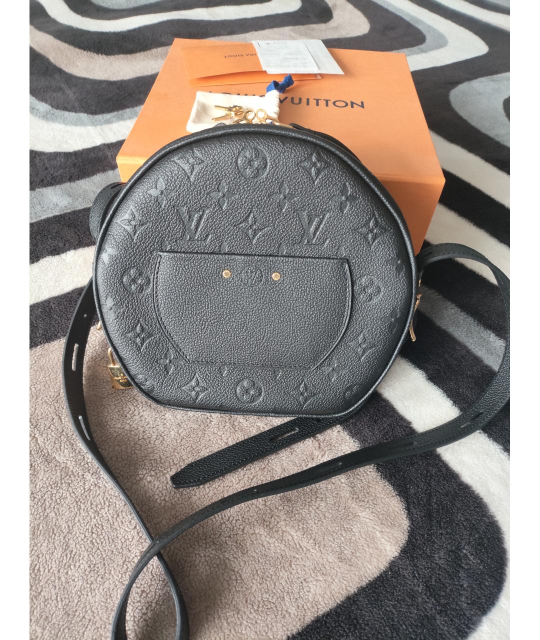 LOUIS VUITTON Черная кожаная сумка через плечо, фото 2