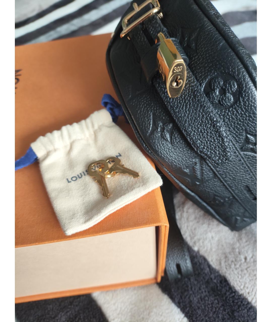 LOUIS VUITTON Черная кожаная сумка через плечо, фото 4