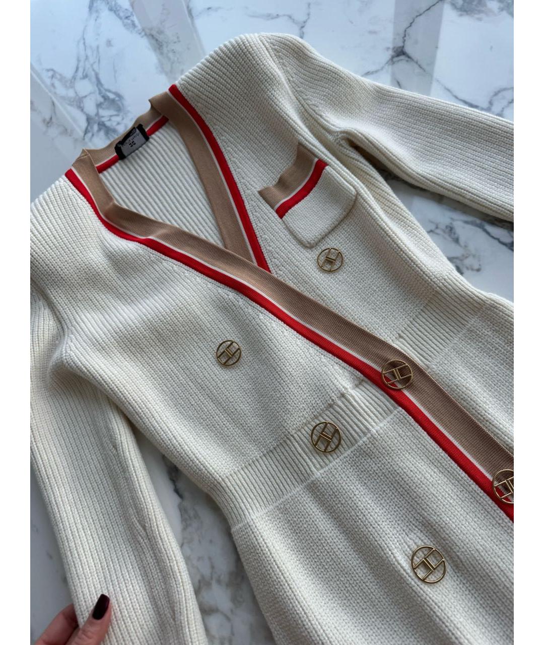 ELISABETTA FRANCHI Бежевое хлопковое повседневное платье, фото 3