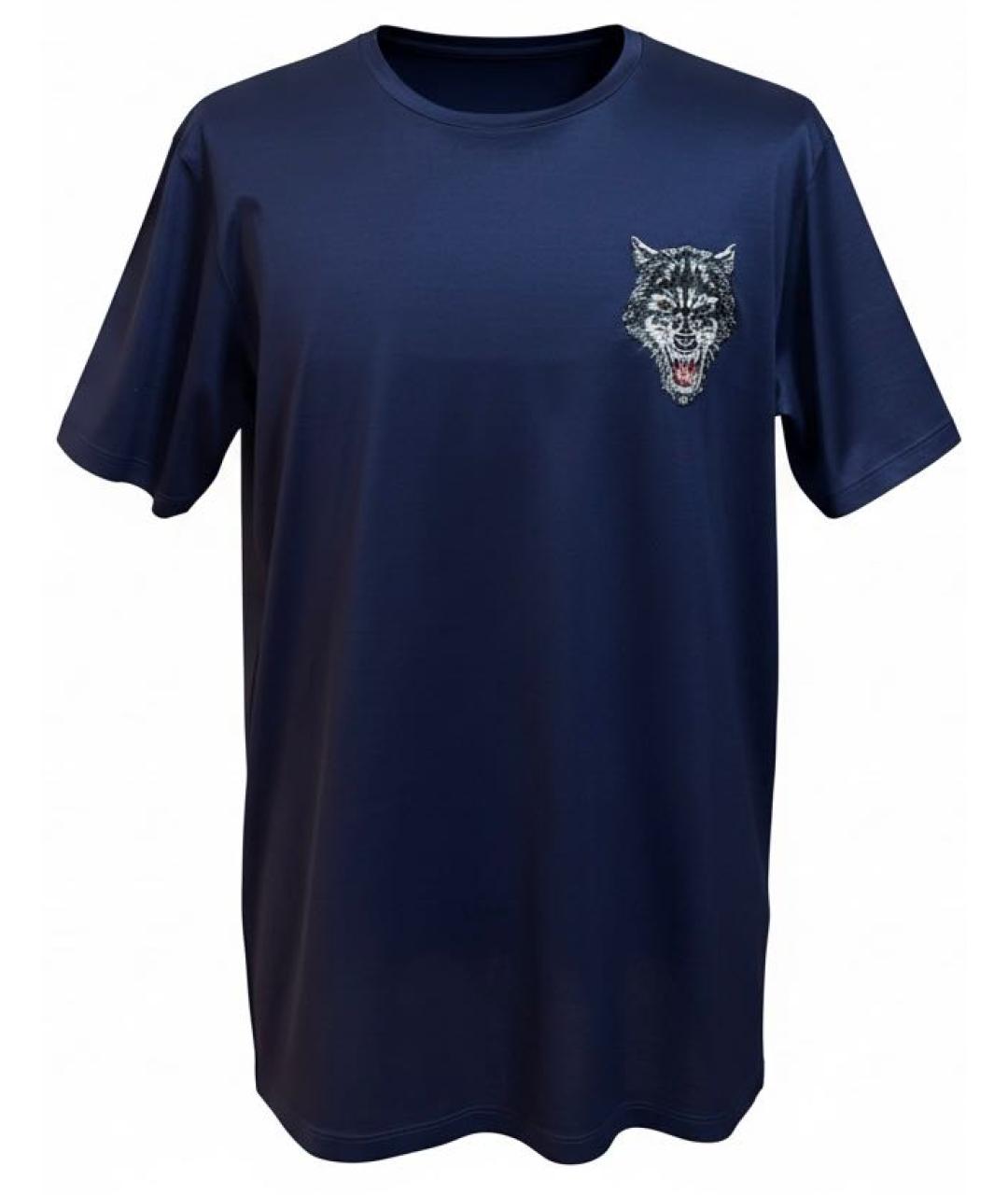 BILLIONAIRE Темно-синяя хлопковая футболка, фото 9