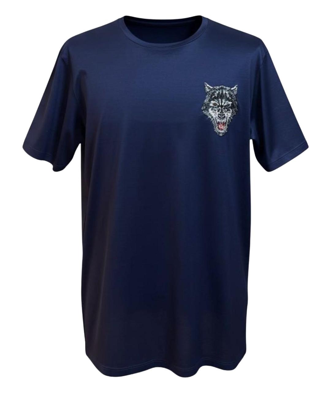 BILLIONAIRE Темно-синяя хлопковая футболка, фото 1