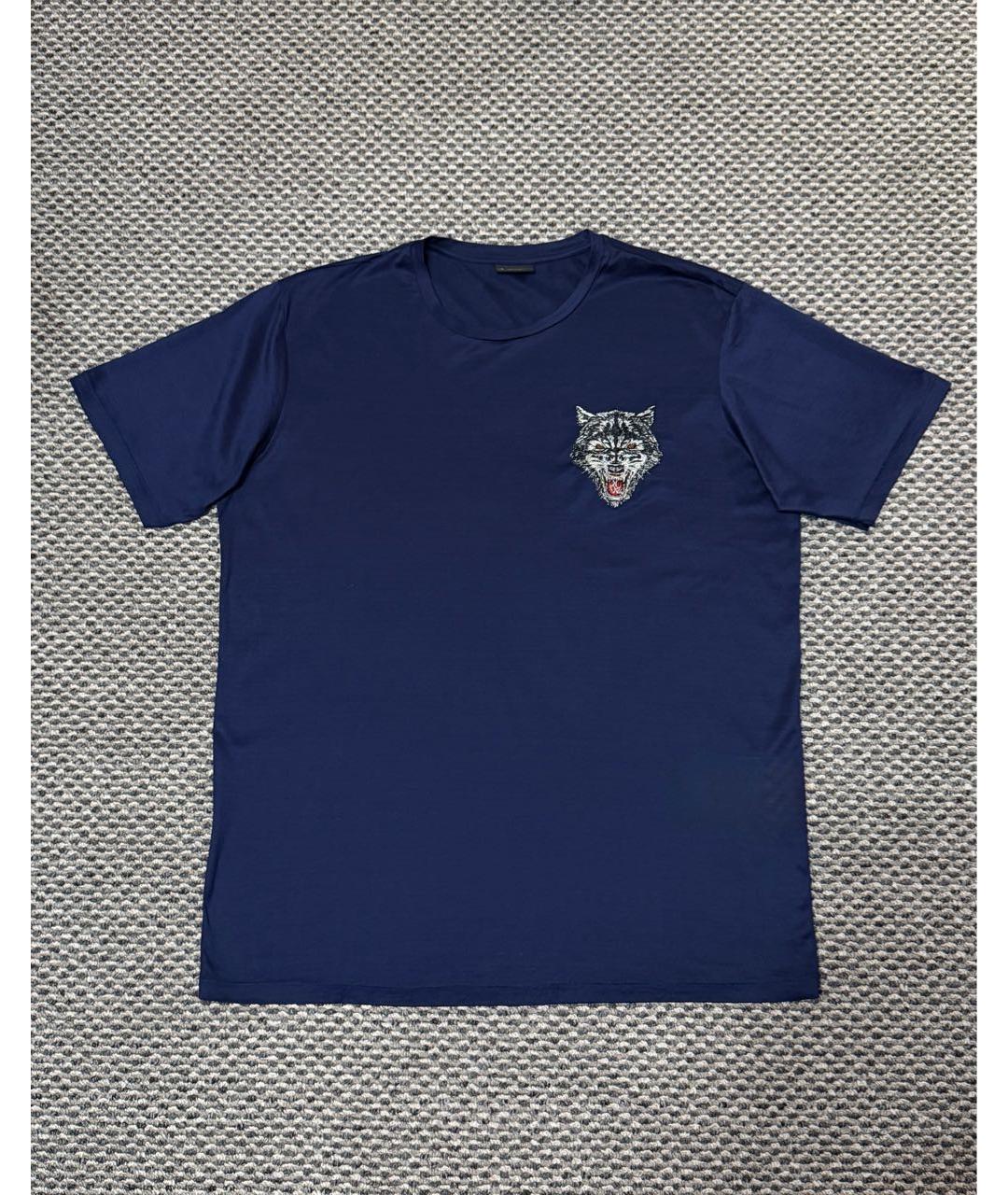 BILLIONAIRE Темно-синяя хлопковая футболка, фото 5