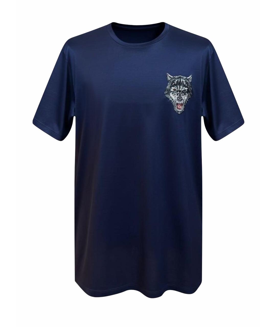 BILLIONAIRE Темно-синяя хлопковая футболка, фото 1