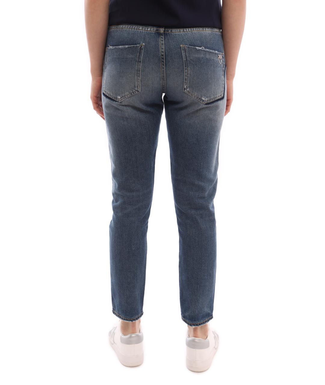 PINKO Синие хлопковые прямые джинсы, фото 4