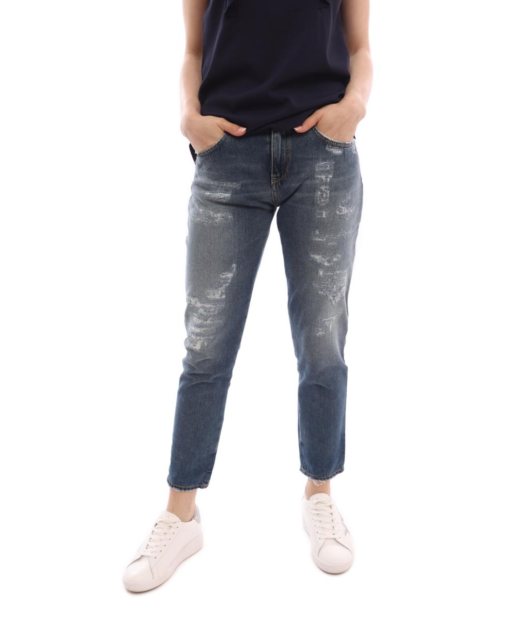 PINKO Синие хлопковые прямые джинсы, фото 1