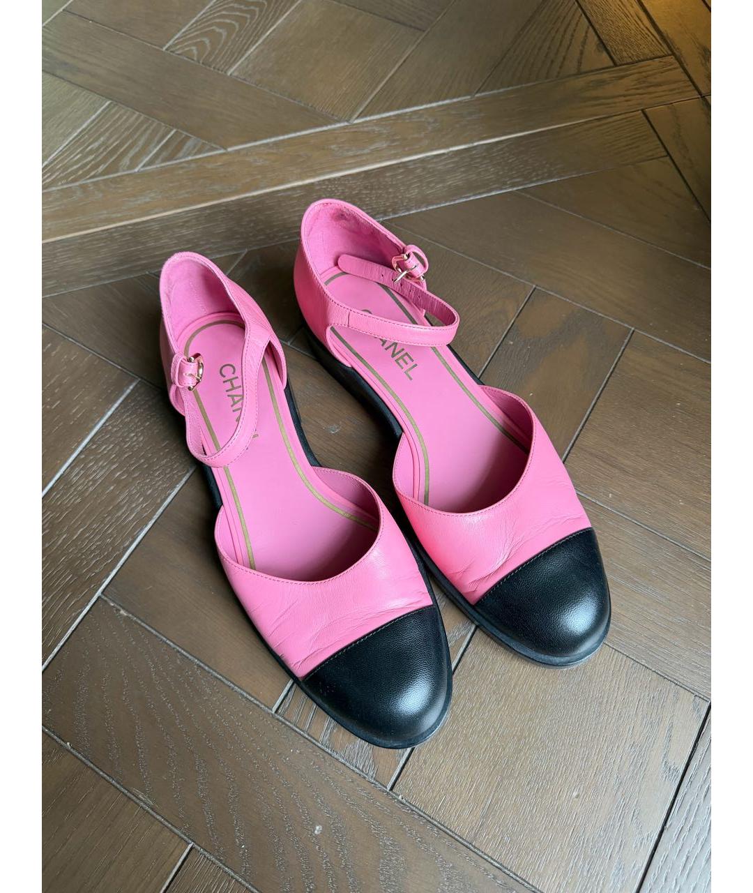 CHANEL Розовые кожаные туфли, фото 2