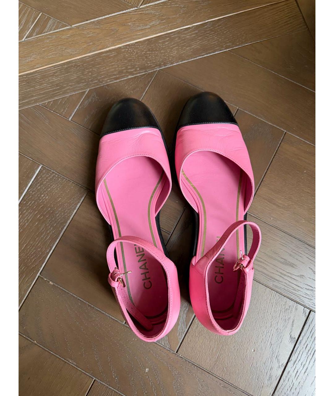 CHANEL Розовые кожаные туфли, фото 6