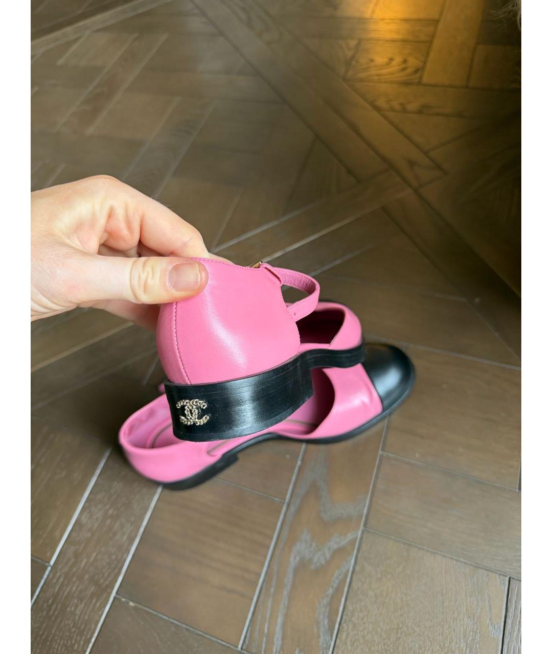 CHANEL Розовые кожаные туфли, фото 3
