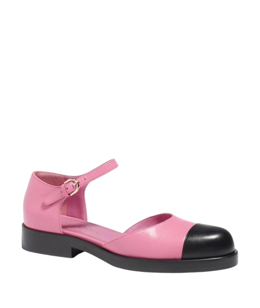 CHANEL Розовые кожаные туфли, фото 1