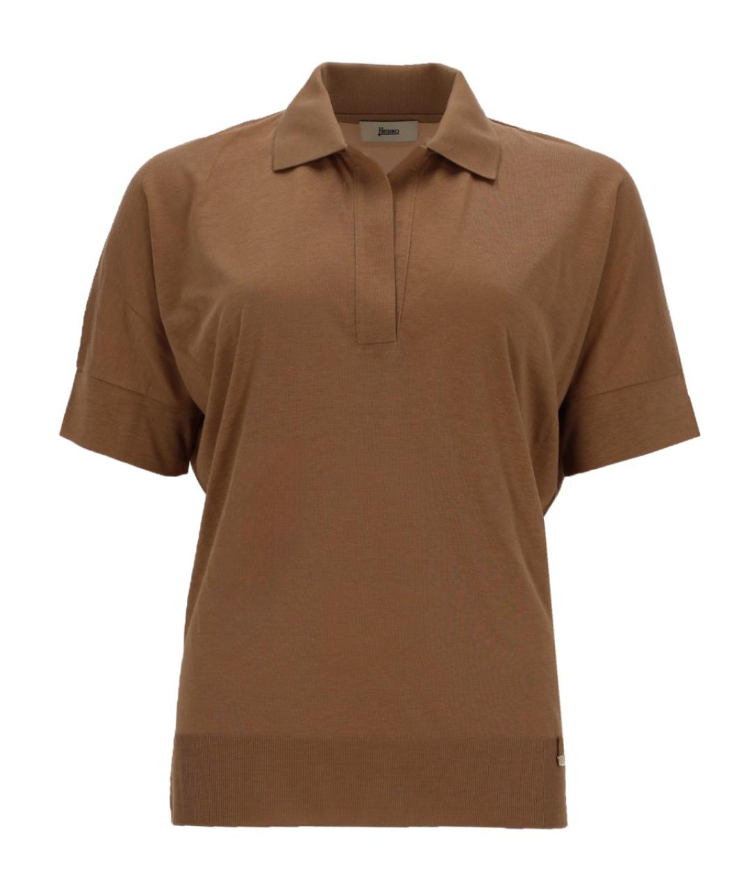 HERNO Коричневая футболка, фото 1