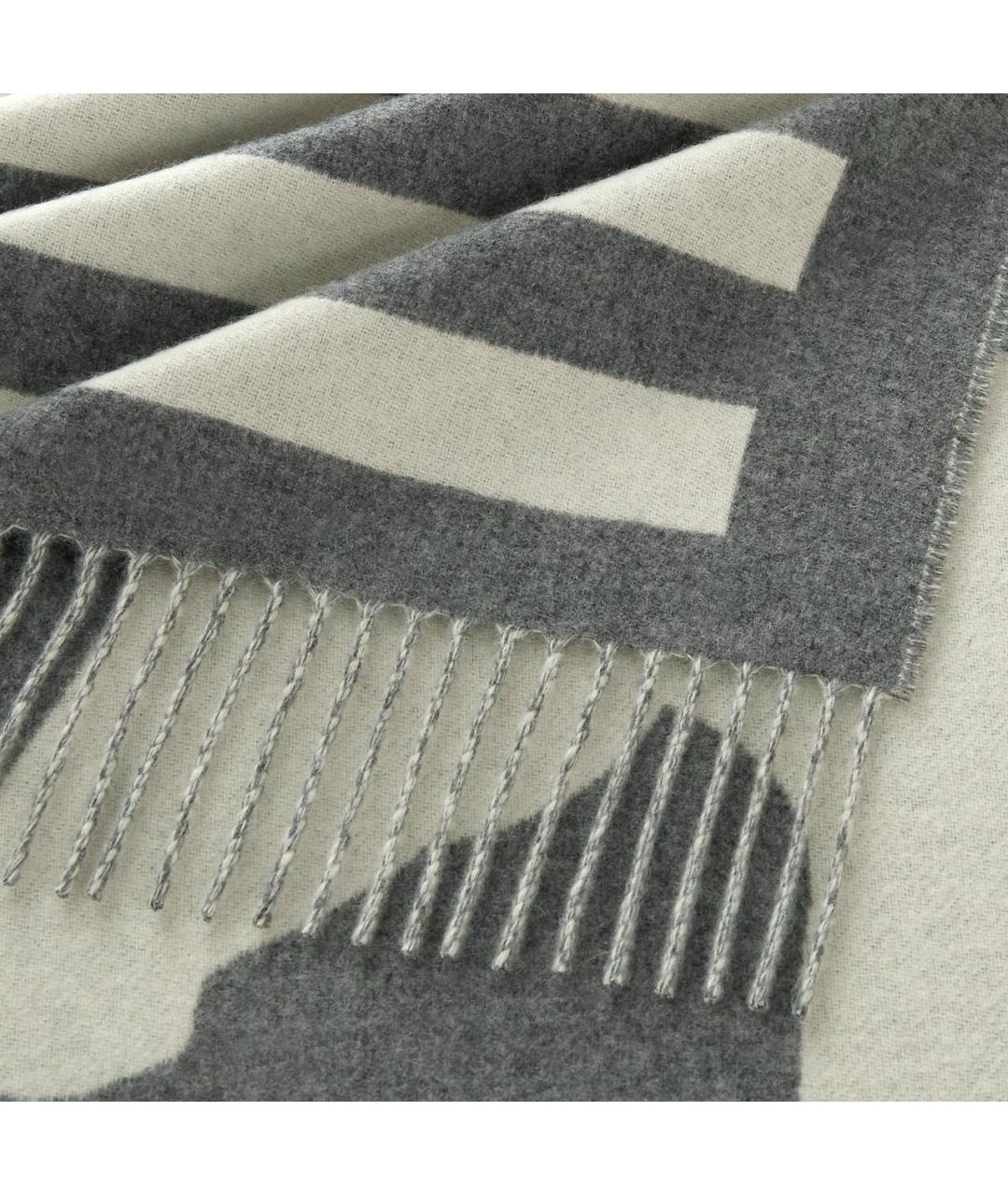 HERMES Серый кашемировый шарф, фото 2